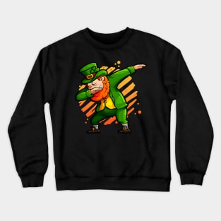 Dabbing Leprechaun Funny Ireland St. Patricks Day Crewneck Sweatshirt